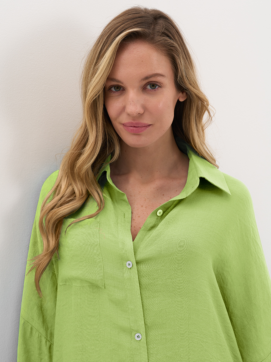 Si 0612K VISCOSA Туника пляжная жен.(на пуговицах) удлиненная