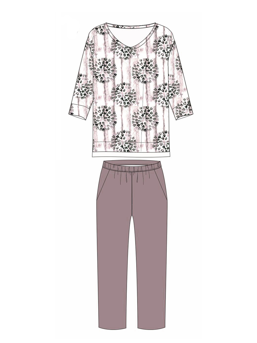 Si 0229D BATIK  Пижама женская (Лонгслив+Бриджи)
