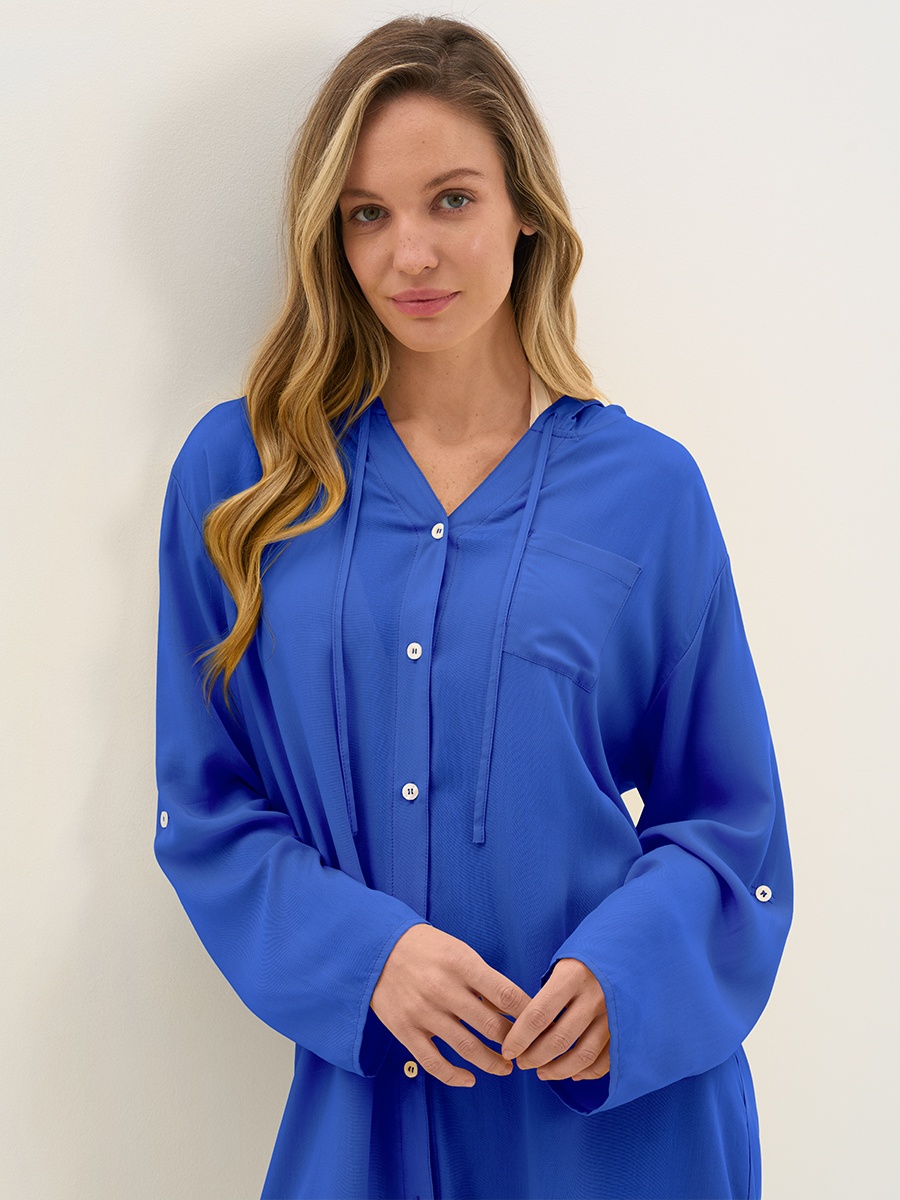 Si 0610K VISCOSA Туника пляжная жен.(с капюшоном) укороченная