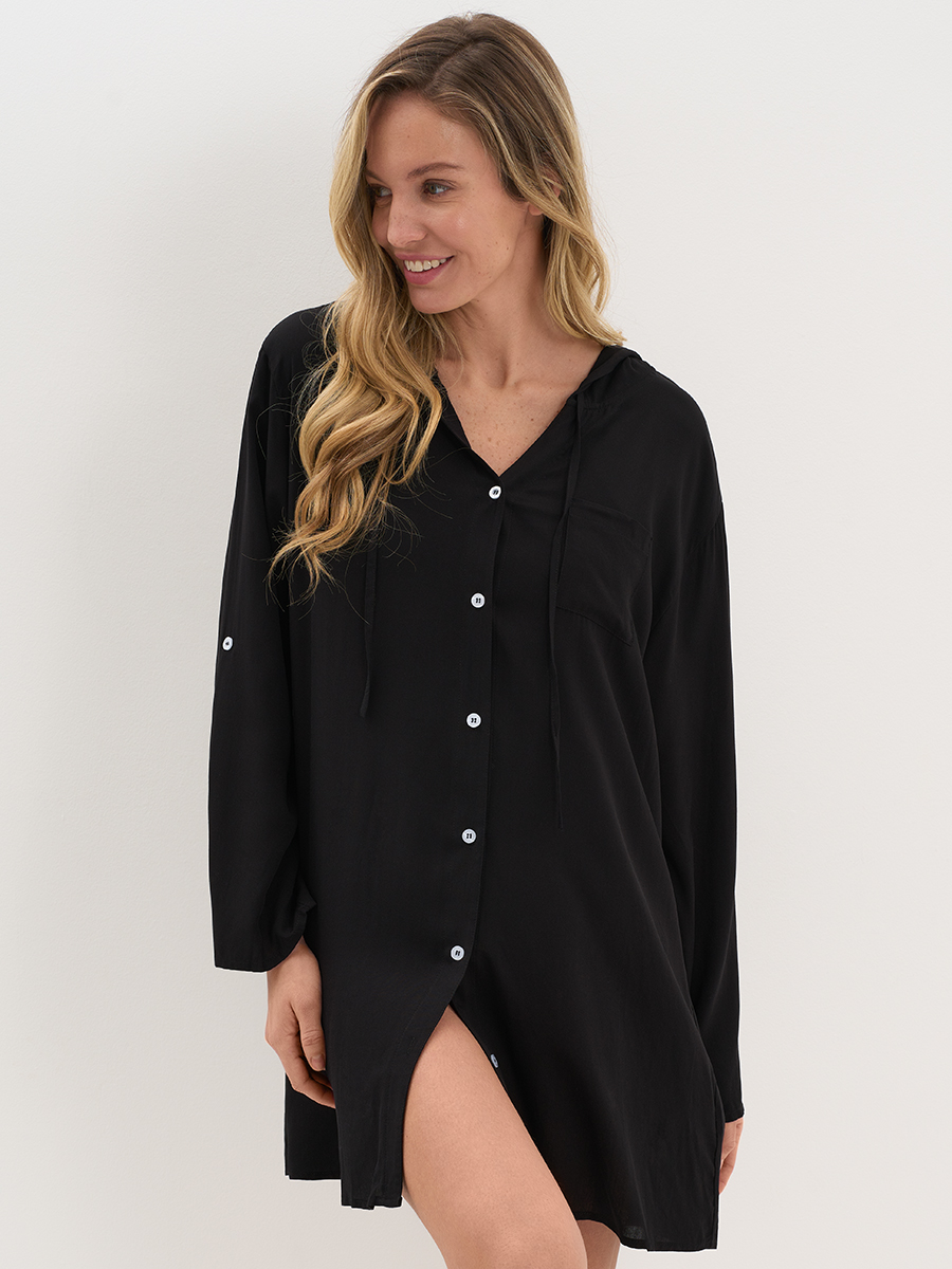 Si 0610K VISCOSA Туника пляжная жен.(с капюшоном) укороченная