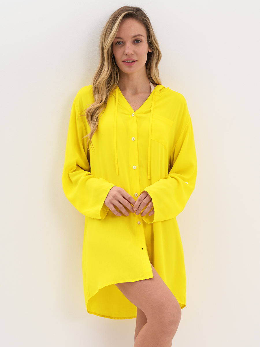 Si 0610K VISCOSA Туника пляжная жен.(с капюшоном) укороченная