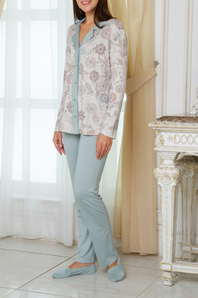 D0133Si  Комплект жен. (Рубашка длинный рукав+Брюки)