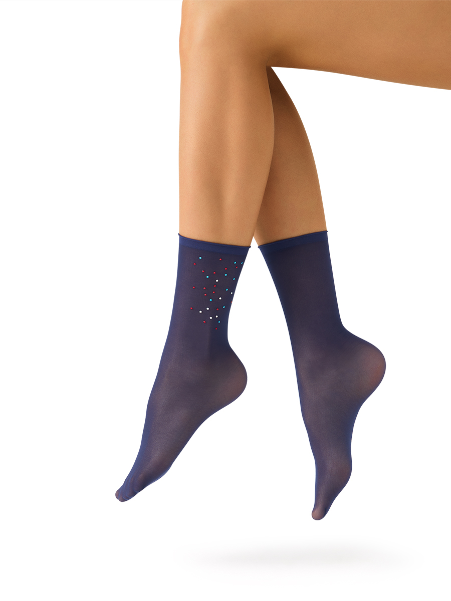 calz. GLAM носки (эффект тюля с принтом стразы)